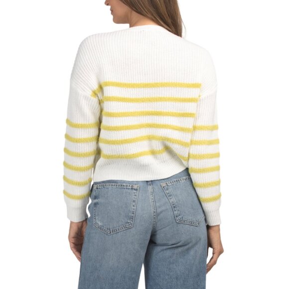 NIKKA K Winter White Striped Pullover Sweater - Picture 2 of 2